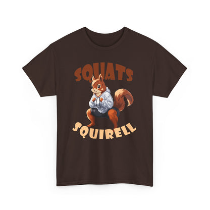 Squats Squirell T-Shirt - Lustiges Cartoon T-Shirt für Fitness-Enthusiasten und Katzenliebhaber