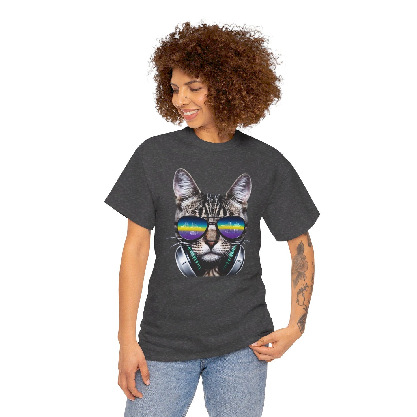 Groovy DJ Cat T-Shirt / Geschenk / Katzenliebhaber /Zocken / gaming / Comic / Katze / Kopfhörer / Musik / Music