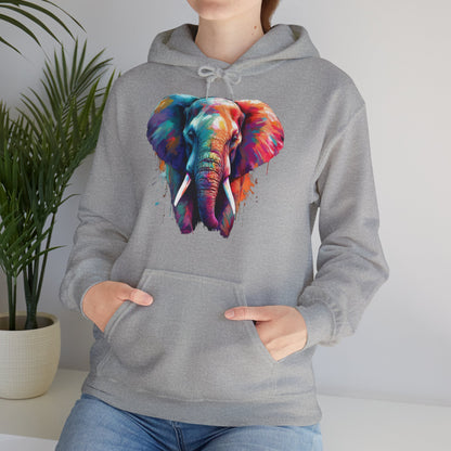 Buntes Elefanten Design auf Hoodies / Exotisches Tiermotiv für Tier- und Kunstliebhaber / Wild Design für Tierliebhaber / Lustiges Geschenk