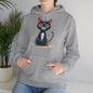 Cute Colourful Cat Hoodie, Cat Lover Sweatshirt, Whimsical Kitty Apparel, Fun Feline Jumper, Cat Lady Pullover, Vibrant Pet Hooded Top