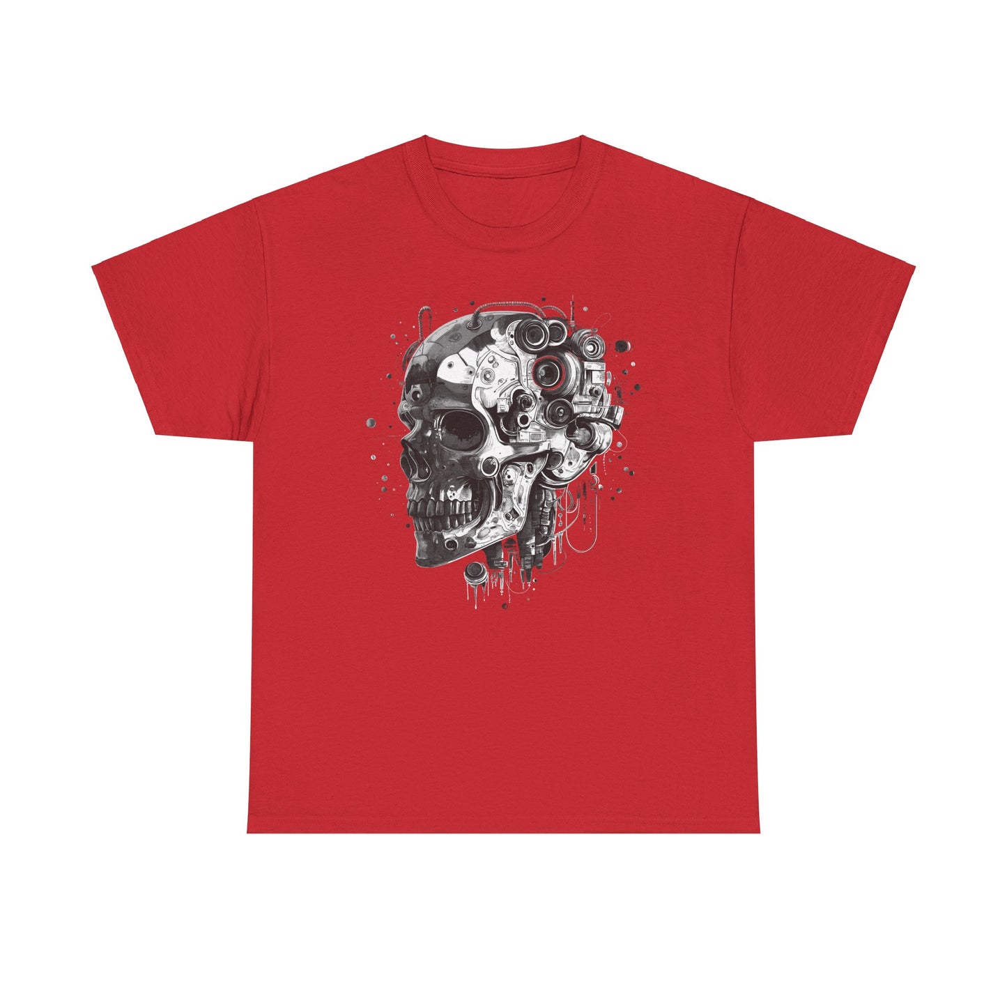 Cyborg Skull Head Halloween T-Shirt, Tee Shirt, Halloween Costume, Skeleton Graphic Tee, Spooky Shirt