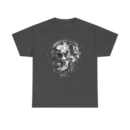 Cyborg Skull Head Halloween T-Shirt, Tee Shirt, Halloween Costume, Skeleton Graphic Tee, Spooky Shirt