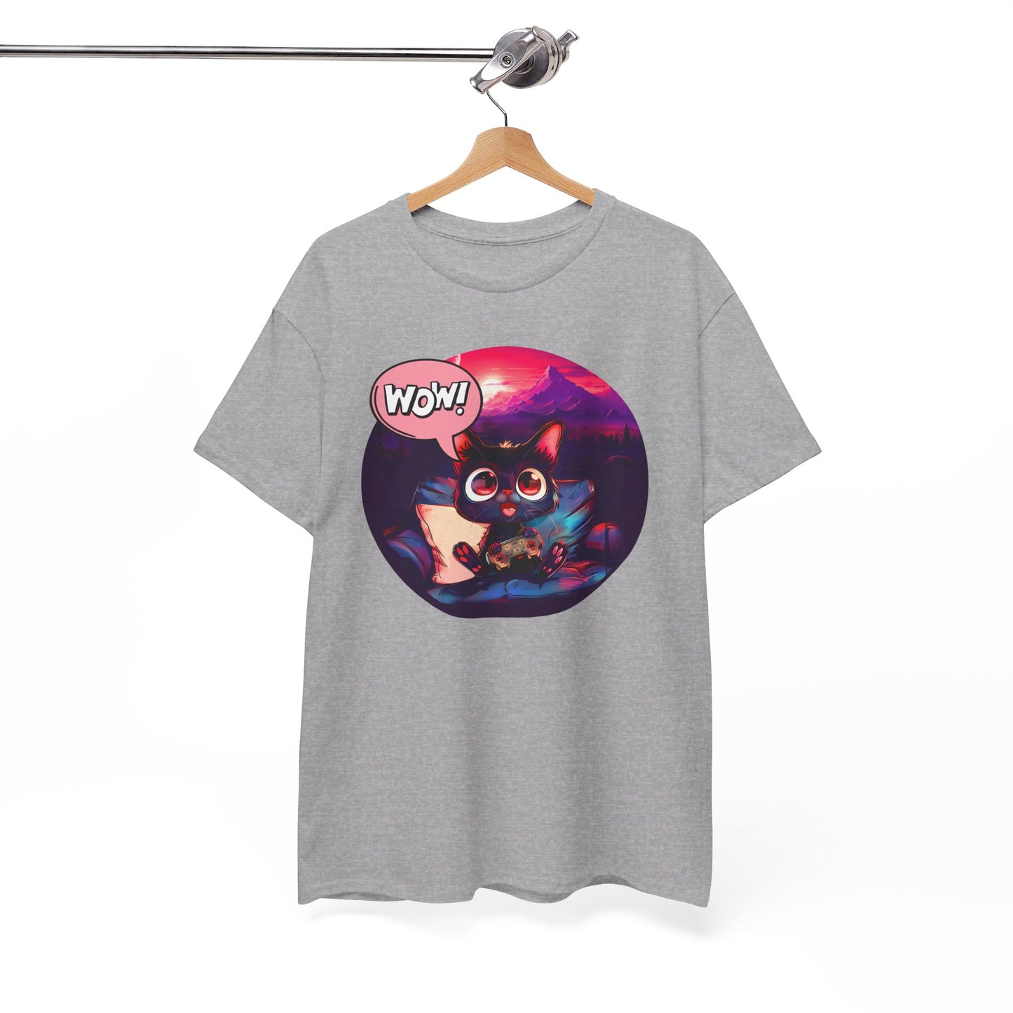 Wow! Gamer Cat" T-Shirt / Geschenk / Katzenliebhaber /Zocken / gaming / Comic / Katze