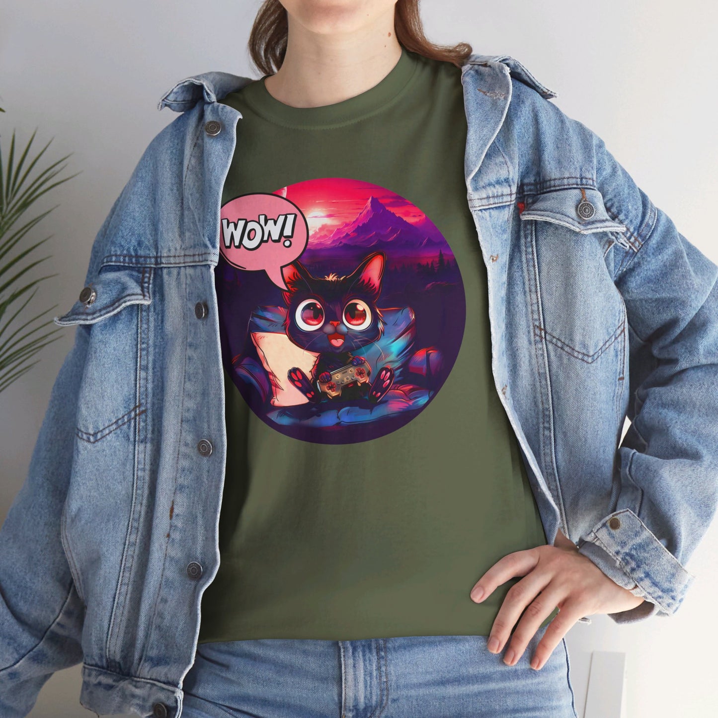 Wow! Gamer Cat" T-Shirt / Geschenk / Katzenliebhaber /Zocken / gaming / Comic / Katze