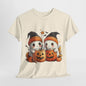 Halloween Ghost Unisex T-Shirt, Spooky Season Apparel, Orange Beanie Tee, Black Stars, Trick or Treat Shirt, Scary Costume Top