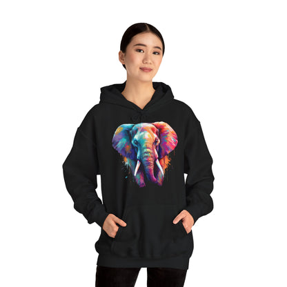 Buntes Elefanten Design auf Hoodies / Exotisches Tiermotiv für Tier- und Kunstliebhaber / Wild Design für Tierliebhaber / Lustiges Geschenk