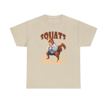 Squats Squirell T-Shirt - Lustiges Cartoon T-Shirt für Fitness-Enthusiasten und Katzenliebhaber