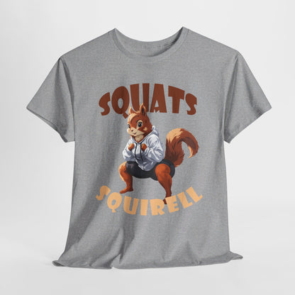 Squats Squirell T-Shirt - Lustiges Cartoon T-Shirt für Fitness-Enthusiasten und Katzenliebhaber