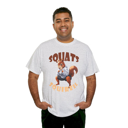 Squats Squirell T-Shirt - Lustiges Cartoon T-Shirt für Fitness-Enthusiasten und Katzenliebhaber