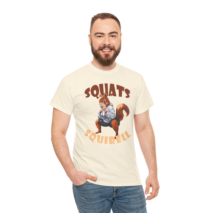 Squats Squirell T-Shirt - Lustiges Cartoon T-Shirt für Fitness-Enthusiasten und Katzenliebhaber