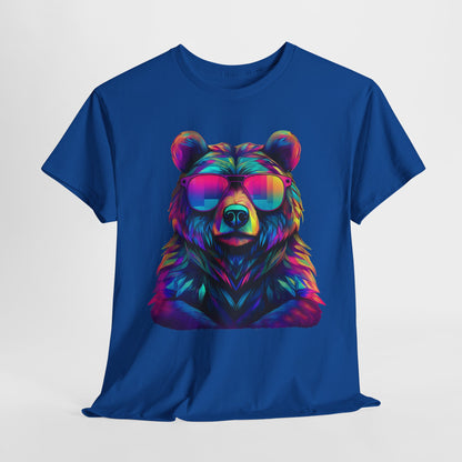 Cooler Bär mit Sonnenbrille T-Shirt / Neon Bären Grafik Design für Tierliebhaber und Streetwear Fans T-Shirt / Geschenk