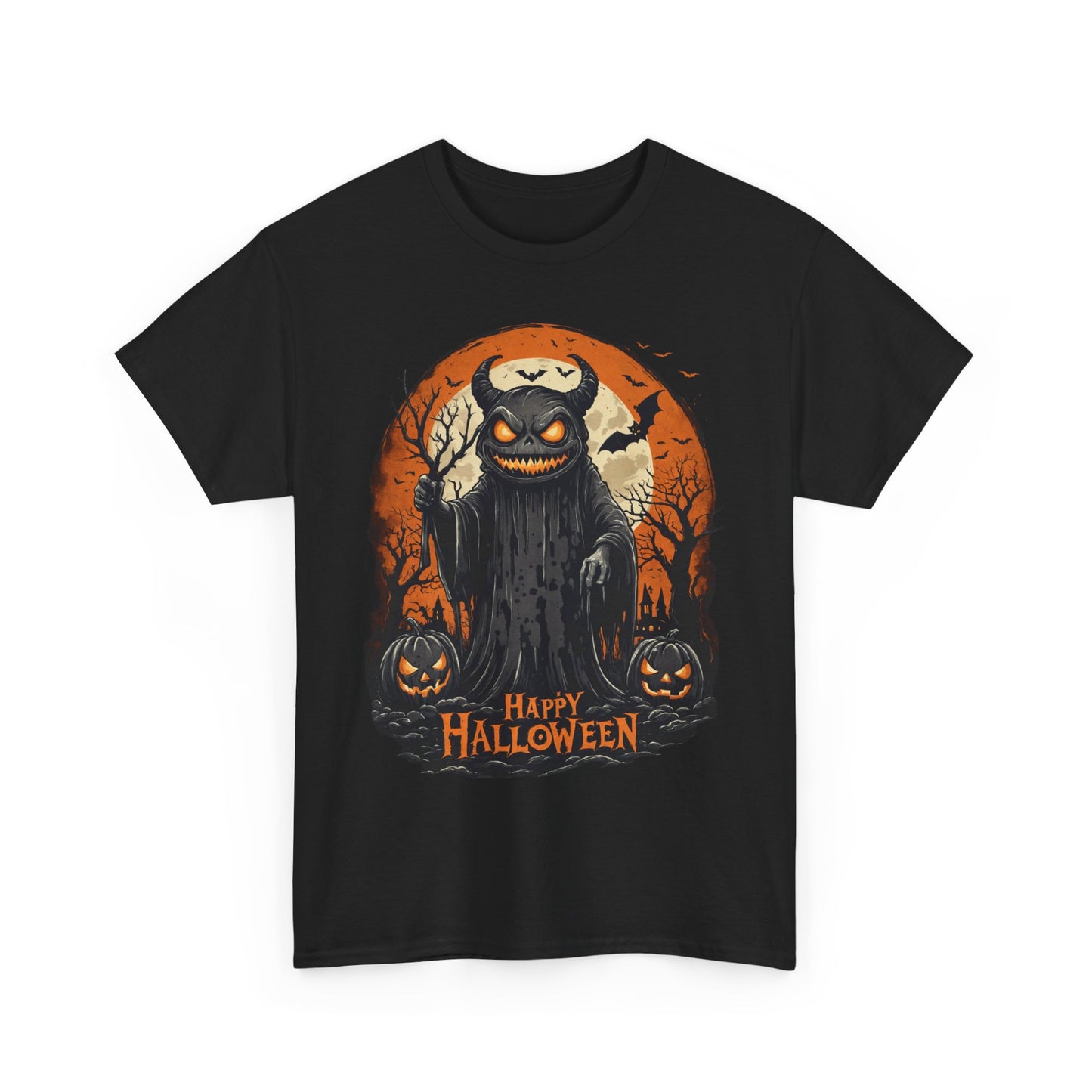 Halloween Pumpkin Dark Monster Tee, Spooky Unisex T-Shirt, Fall Season Shirt, Jack-O-Lantern Costume Top, Autumn Witch Theme Apparel