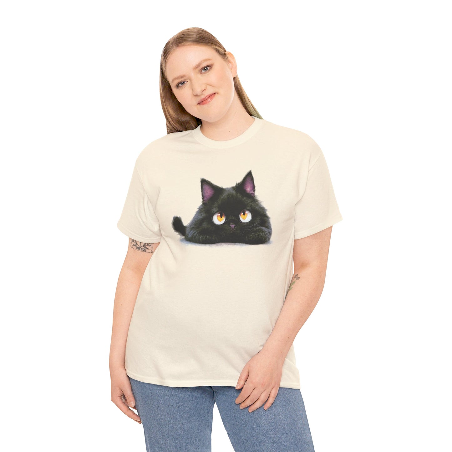 Cat Lover T-Shirt, Kitty Graphic Tee, Kitten Print Shirt, Feline Fan Top, Animal Pet Owner Gift