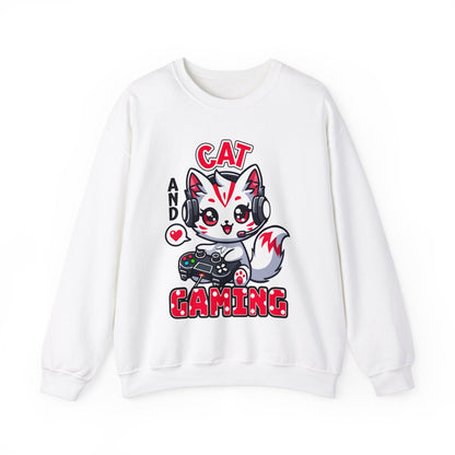 Cat and Gaming Unisex Heavy Blend™ Crewneck Sweatshirt