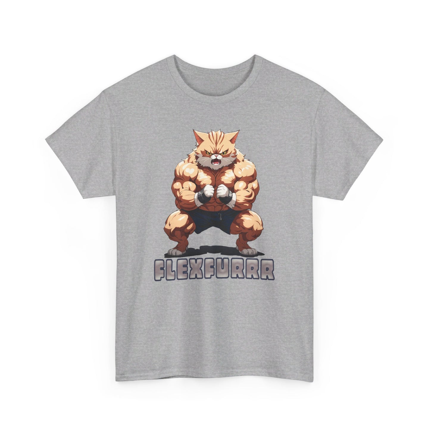 Muscalcat T-Shirt / Für Fitness und Katzenliebhaber, Lustiges Cartoon-Design, Baumwolle