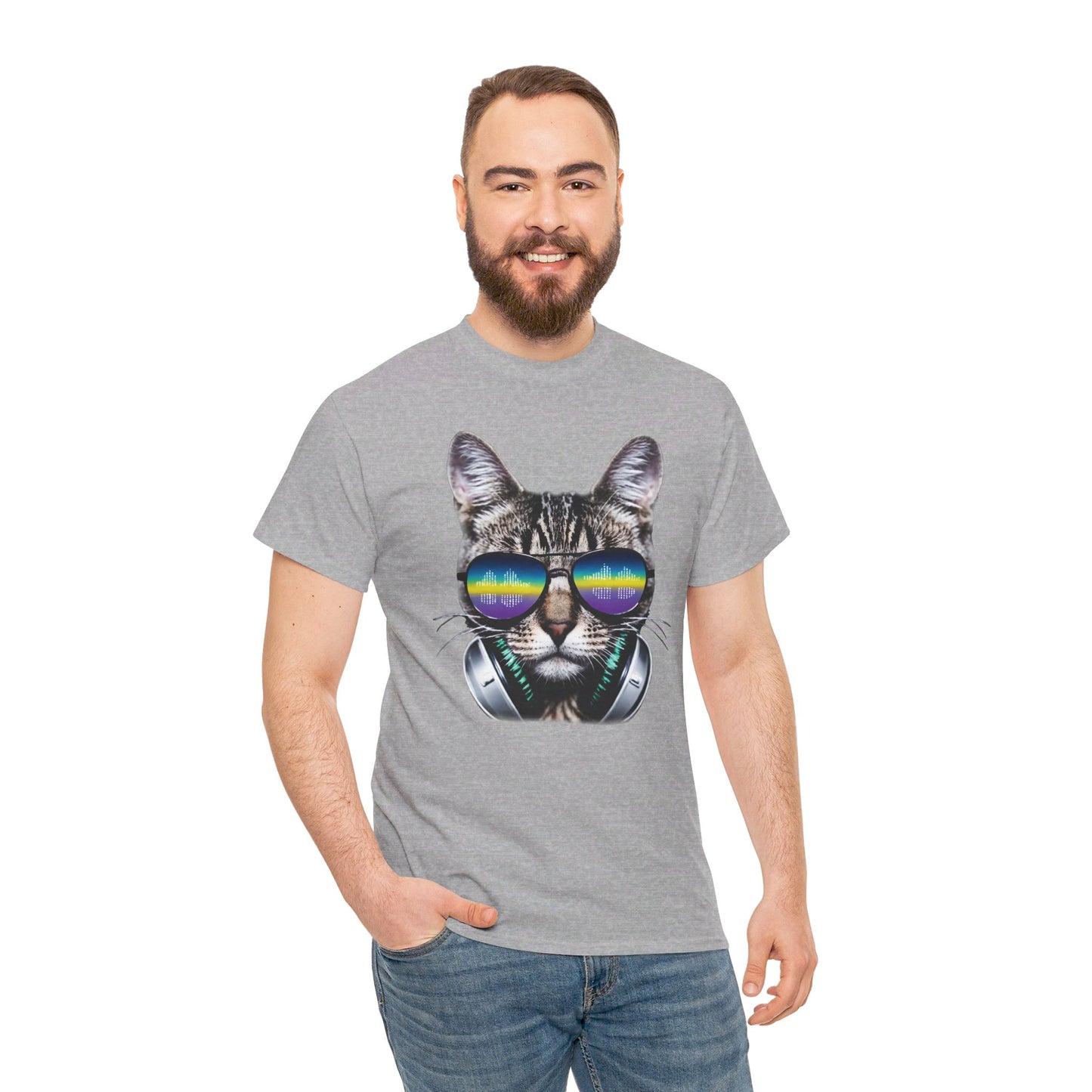 Groovy DJ Cat T-Shirt / Geschenk / Katzenliebhaber /Zocken / gaming / Comic / Katze / Kopfhörer / Musik / Music