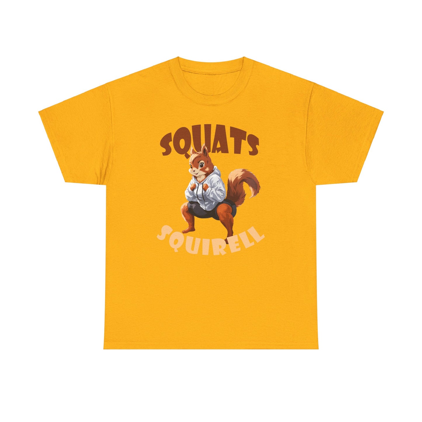 Squats Squirell T-Shirt - Lustiges Cartoon T-Shirt für Fitness-Enthusiasten und Katzenliebhaber