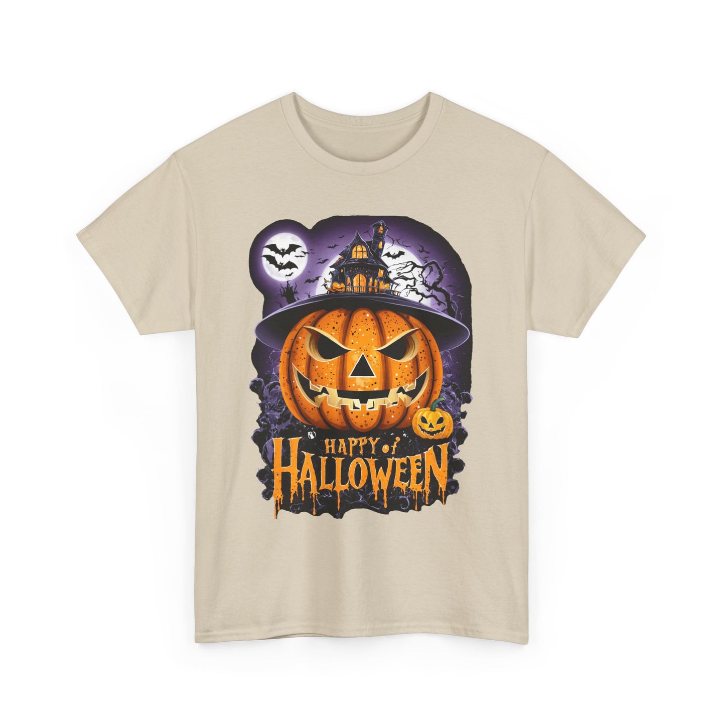 Happy of Halloween Pumpkin, Spooky Unisex T-Shirt, Fall Season Shirt, Jack-O-Lantern Costume Top, Autumn Witch Theme Apparel