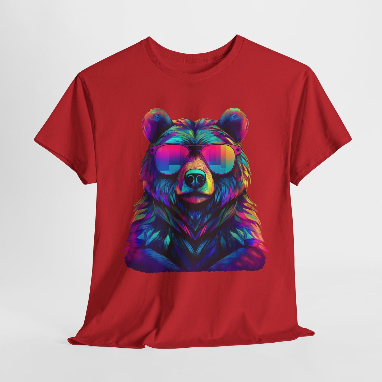 Cooler Bär mit Sonnenbrille T-Shirt / Neon Bären Grafik Design für Tierliebhaber und Streetwear Fans T-Shirt / Geschenk