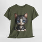 Cat Lover T-Shirt, Cute Kitten Graphic Tee, Animal Print Top, Blue Eyed Cat Shirt, Pet Owner Gift