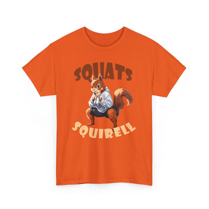 Squats Squirell T-Shirt - Lustiges Cartoon T-Shirt für Fitness-Enthusiasten und Katzenliebhaber