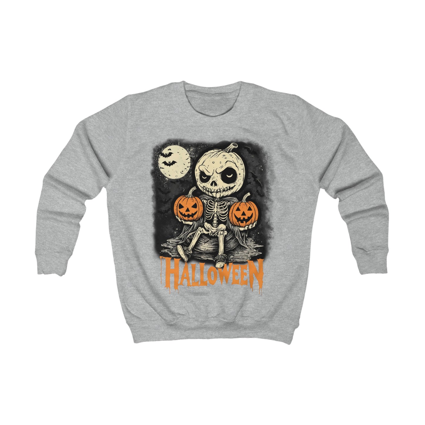 Kids Sweatshirt, Halloween Pumpkin little Skull design, Trick or Treat Costume, Jack-O-Lantern, Autumn Fall Clothing, Spooky Fashion,