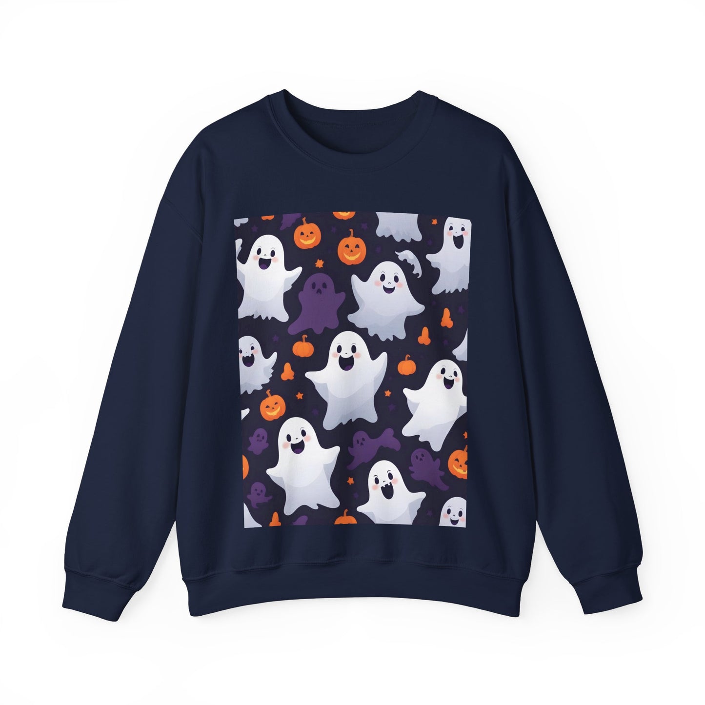 Halloween Ghost & Pumpkins Sweatshirt, Halloween Crewneck, Spooky Ghost Sweater, Halloween Pumpkin Jumper, Fall Ghost Sweatshirt