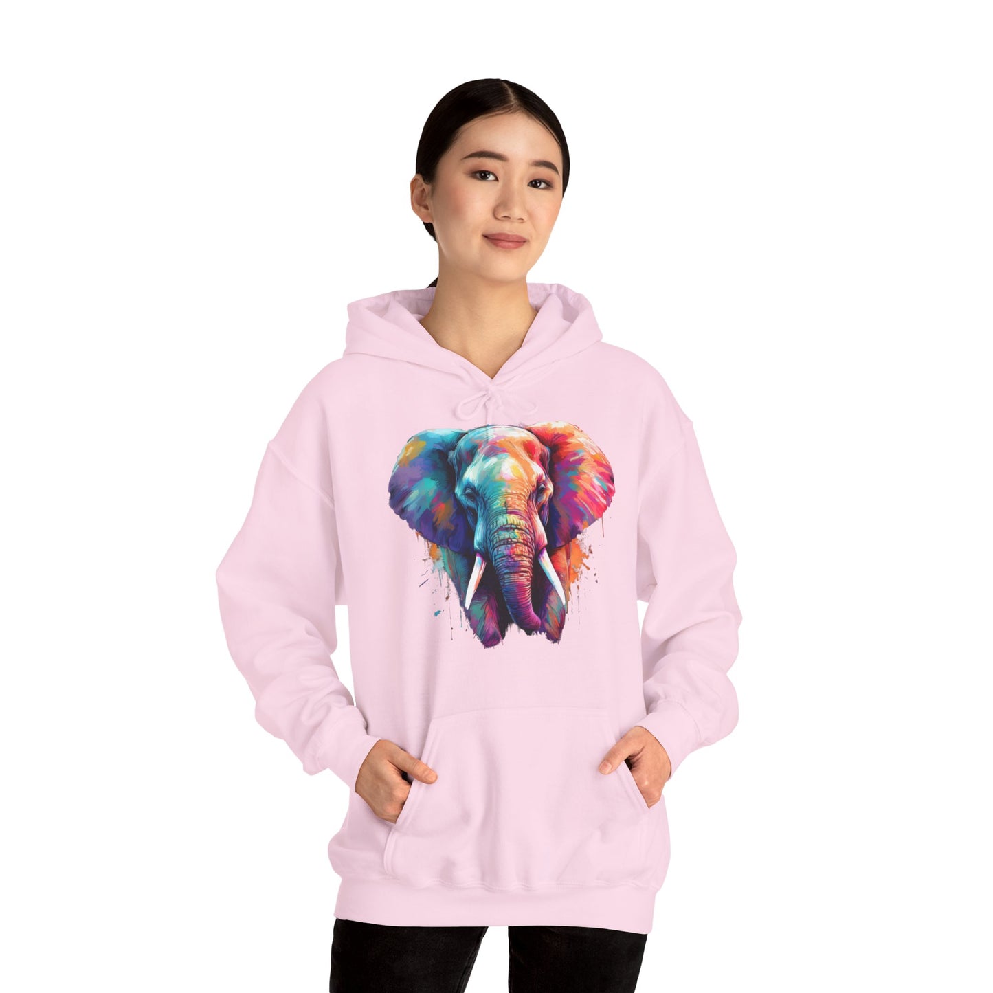 Buntes Elefanten Design auf Hoodies / Exotisches Tiermotiv für Tier- und Kunstliebhaber / Wild Design für Tierliebhaber / Lustiges Geschenk