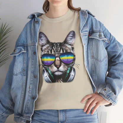 Groovy DJ Cat T-Shirt / Geschenk / Katzenliebhaber /Zocken / gaming / Comic / Katze / Kopfhörer / Musik / Music