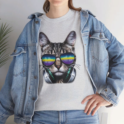 Groovy DJ Cat T-Shirt / Geschenk / Katzenliebhaber /Zocken / gaming / Comic / Katze / Kopfhörer / Musik / Music