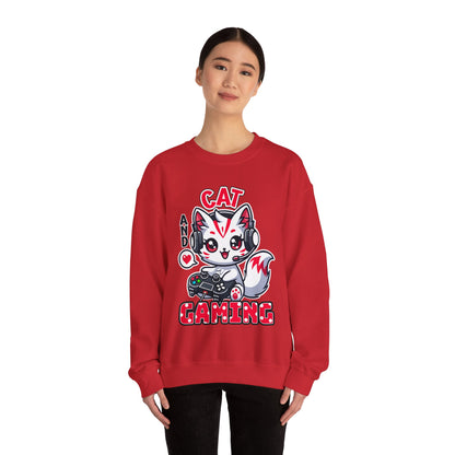 Cat and Gaming Unisex Heavy Blend™ Crewneck Sweatshirt