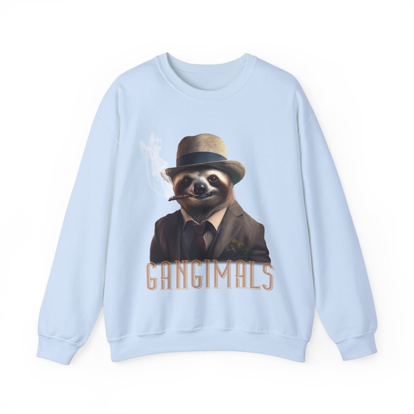 Sloth Gangster Sweatshirt / Cool Cat in 1930s Suit Design, Unisex, Gangimals Apparel, Vintage Feline Shirt, Animal Lover Gift