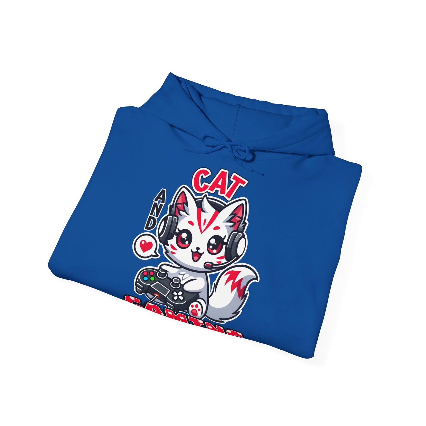 Cat and Gaming Unisex Heavy Blend™ Hooded Sweatshirt / Anime Katze / Geschenk / Zocken