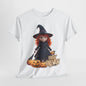 Halloween Witch Tee, Spooky Kids Shirt, Red Haired Girl Costume Top, Cute Smiling Witches Apparel, Unisex Tshirt, Holiday Clothing, Trick or