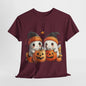 Halloween Ghost Unisex T-Shirt, Spooky Season Apparel, Orange Beanie Tee, Black Stars, Trick or Treat Shirt, Scary Costume Top