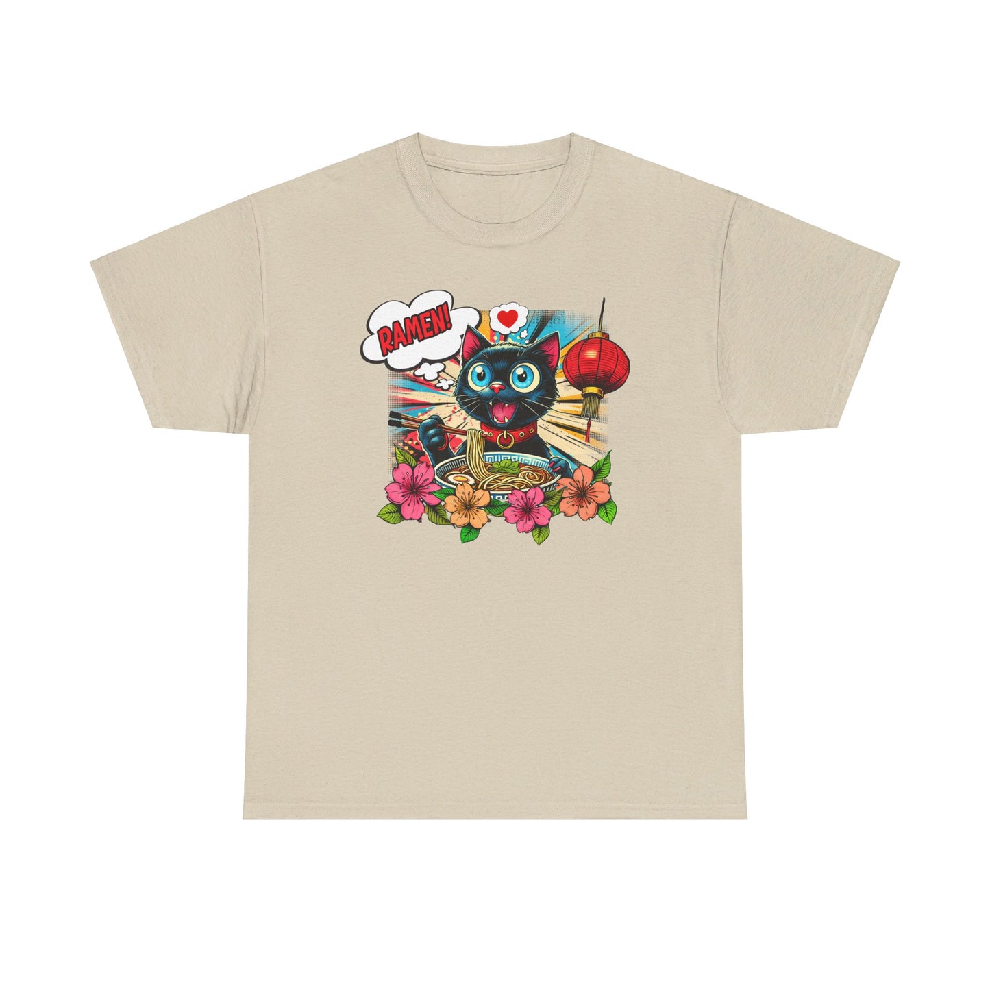 Ramen Liebende Katze T-Shirt / Buntes Design für Katzen- und Nudelfans / Anime / Geschenk / Cat /süsse Katze