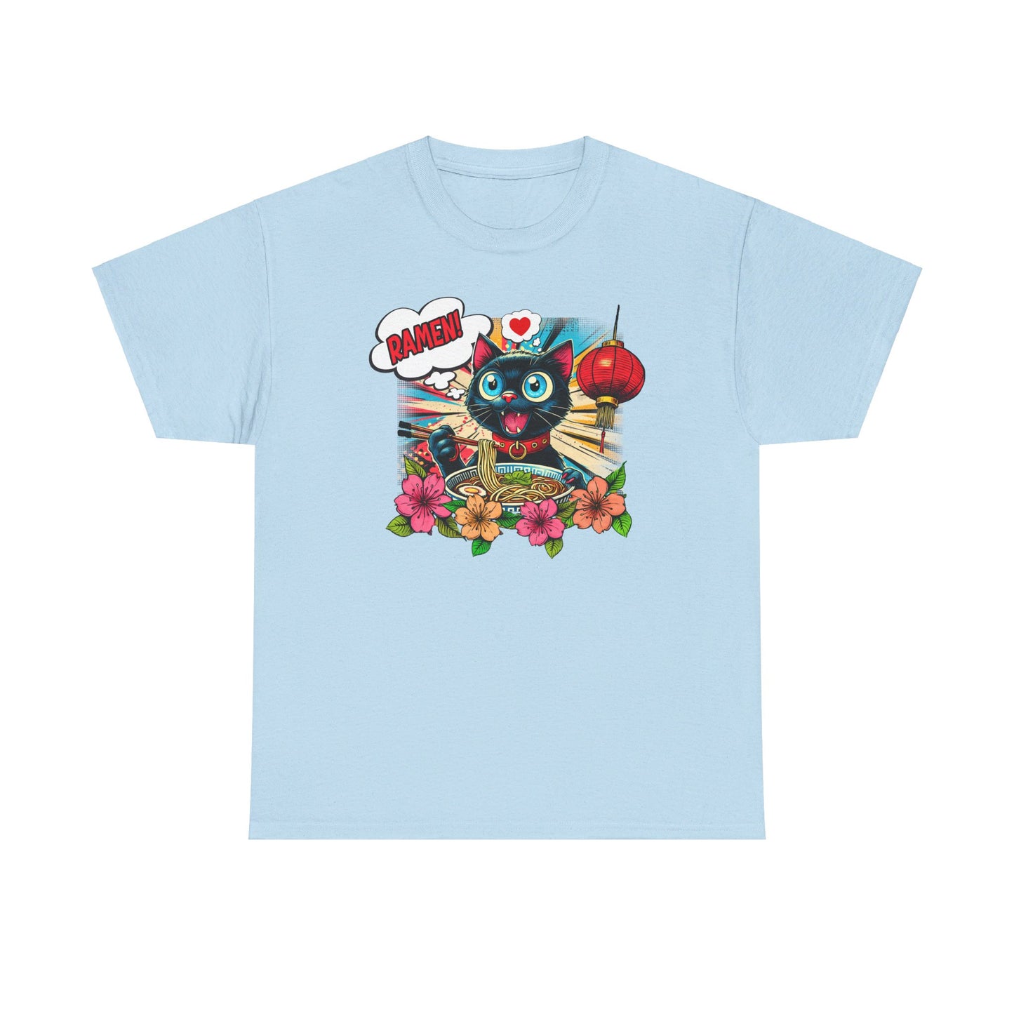 Ramen Liebende Katze T-Shirt / Buntes Design für Katzen- und Nudelfans / Anime / Geschenk / Cat /süsse Katze