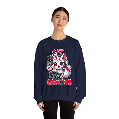 Cat and Gaming Unisex Heavy Blend™ Crewneck Sweatshirt