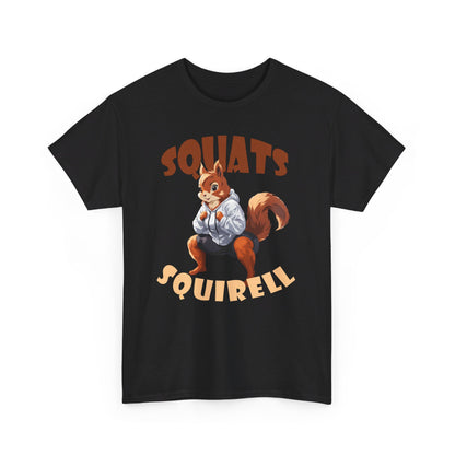 Squats Squirell T-Shirt - Lustiges Cartoon T-Shirt für Fitness-Enthusiasten und Katzenliebhaber