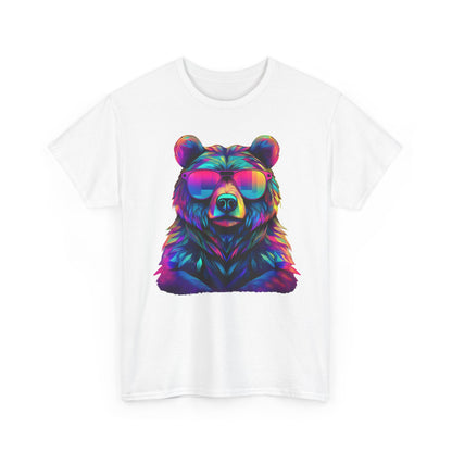 Cooler Bär mit Sonnenbrille T-Shirt / Neon Bären Grafik Design für Tierliebhaber und Streetwear Fans T-Shirt / Geschenk