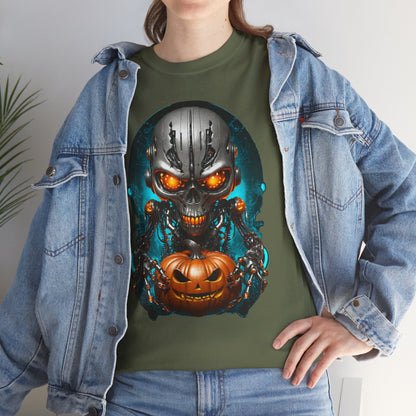 Halloween Pumking Cyborg T-Shirt, Halloween Tee, Unisex Shirt, Pumpkin Design Shirt, Halloween Costume