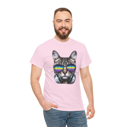 Groovy DJ Cat T-Shirt / Geschenk / Katzenliebhaber /Zocken / gaming / Comic / Katze / Kopfhörer / Musik / Music