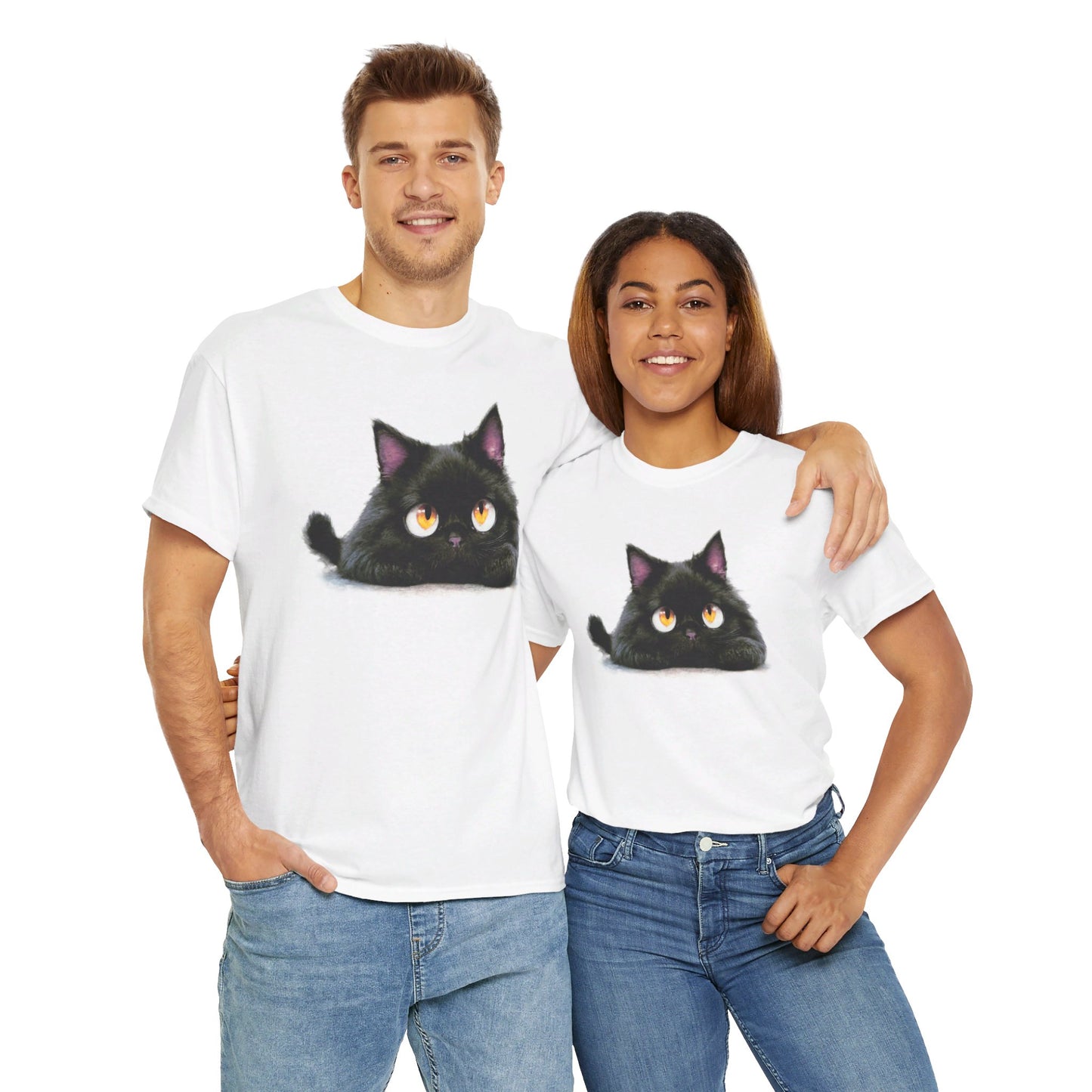 Cat Lover T-Shirt, Kitty Graphic Tee, Kitten Print Shirt, Feline Fan Top, Animal Pet Owner Gift