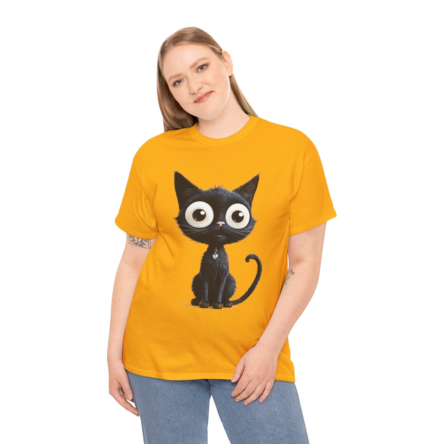 Cat Lover T-Shirt, Cute Kitty Tee, Adorable Feline Shirt, Big Eyed Cat Top, Animal Graphic Tee for Pet Owners