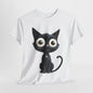 Cat Lover T-Shirt, Cute Kitty Tee, Adorable Feline Shirt, Big Eyed Cat Top, Animal Graphic Tee for Pet Owners