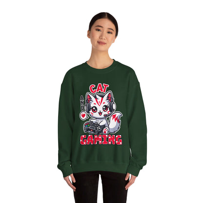 Cat and Gaming Unisex Heavy Blend™ Crewneck Sweatshirt / Anime / Katze / Geschenk / Zocken