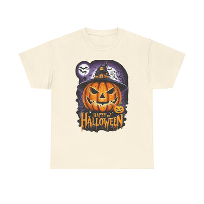 Happy of Halloween Pumpkin, Spooky Unisex T-Shirt, Fall Season Shirt, Jack-O-Lantern Costume Top, Autumn Witch Theme Apparel