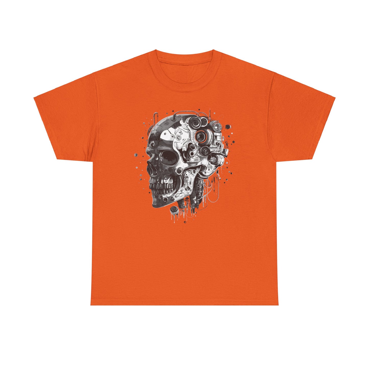 Cyborg Skull Head Halloween T-Shirt, Tee Shirt, Halloween Costume, Skeleton Graphic Tee, Spooky Shirt