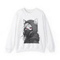 Future Anime Girl mit Gasmaske Sweatshirt /Schwarzes Unisex Streetwear Shirt, Katzengirl Design, Geschenk für Anime- und Sci-Fi-Fans