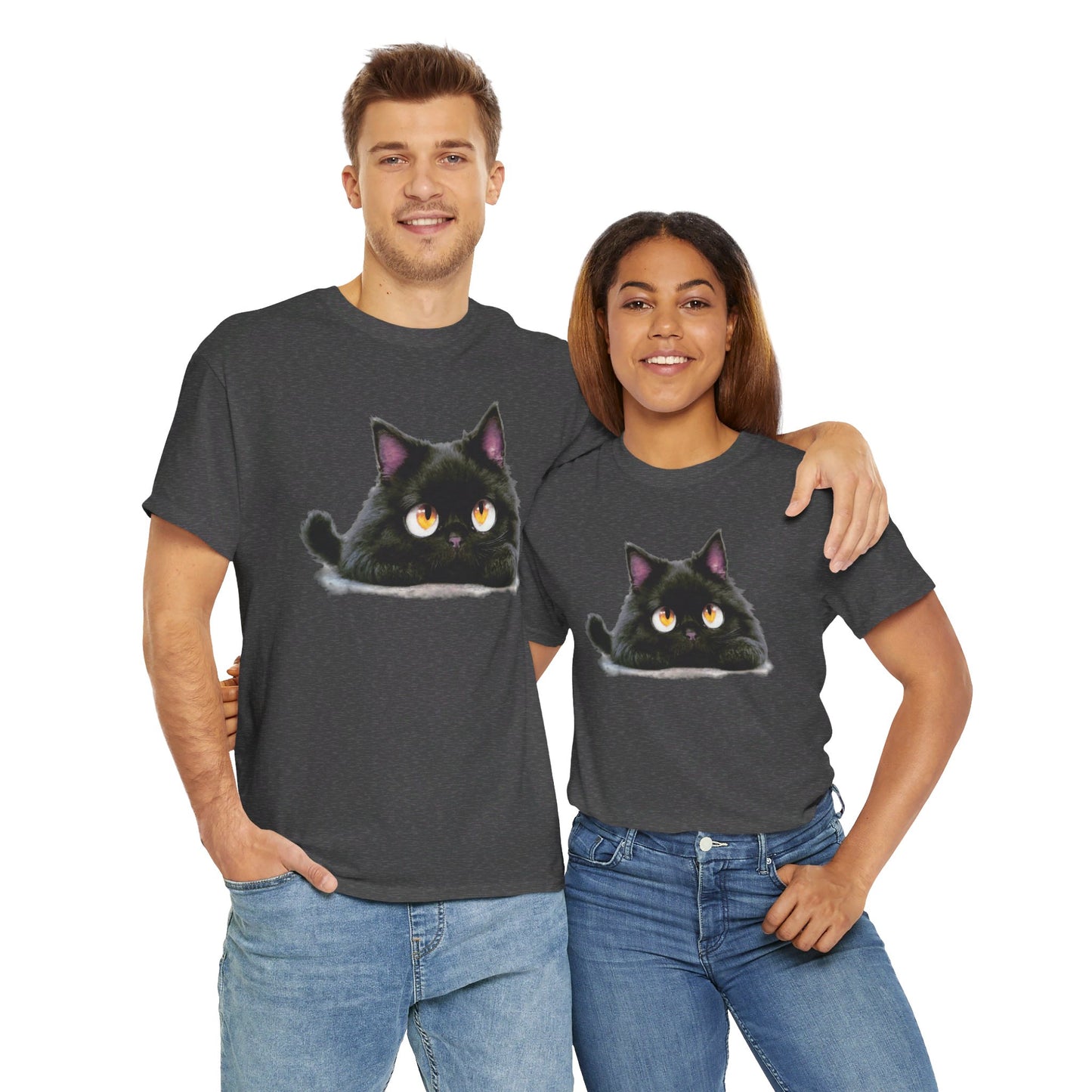 Cat Lover T-Shirt, Kitty Graphic Tee, Kitten Print Shirt, Feline Fan Top, Animal Pet Owner Gift